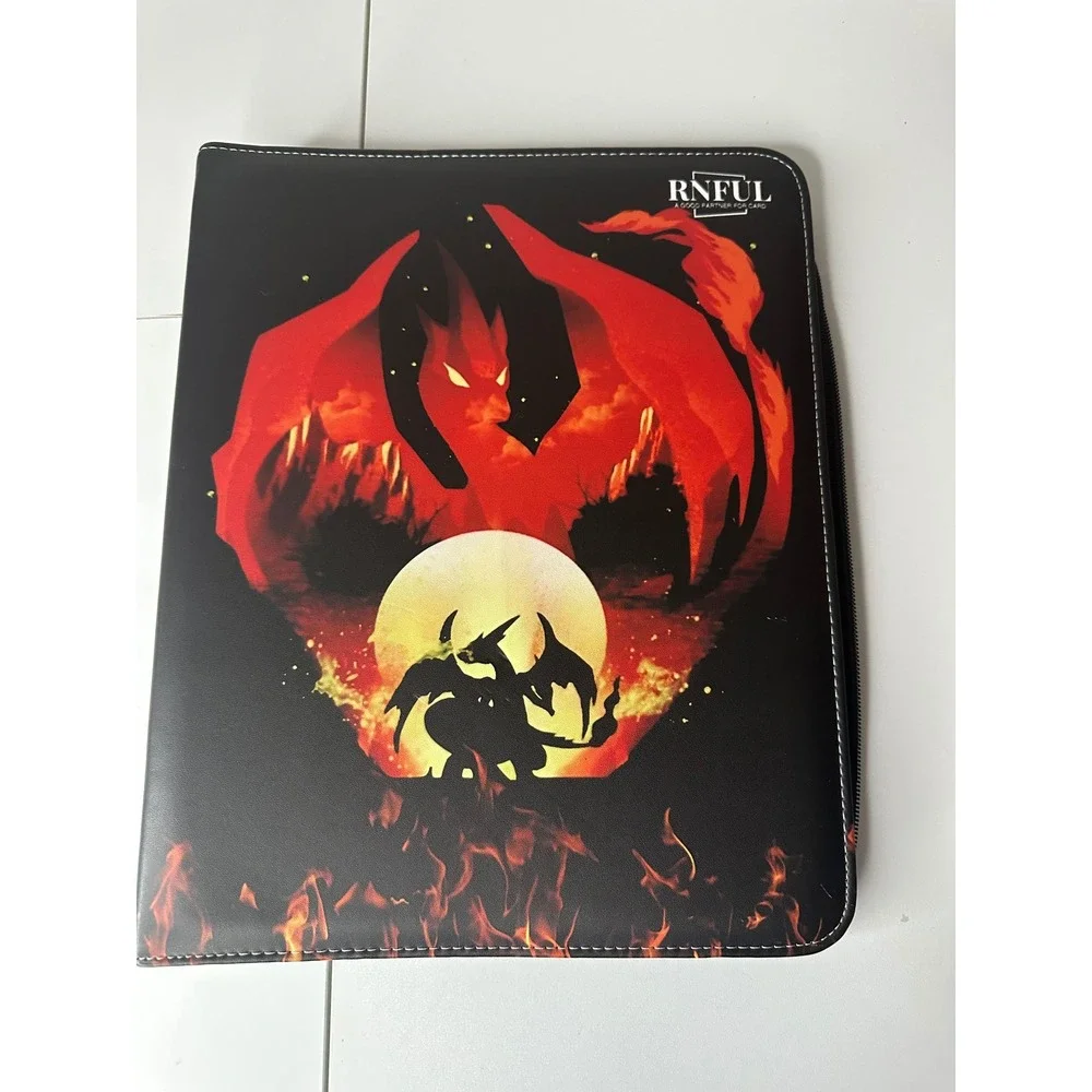 RNFUL Trading Card Binder Unisex OS Black Excellent Fire‎ Dragon 9-Pocket Zipper